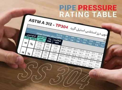 دانلود جدول فشار لوله 304 استیل رخ