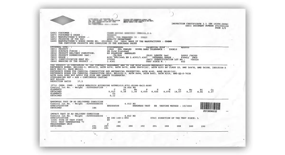 استاندارد مدارک بازرسی محصولات فلزیاستاندارد مدارک محصولات فلزی